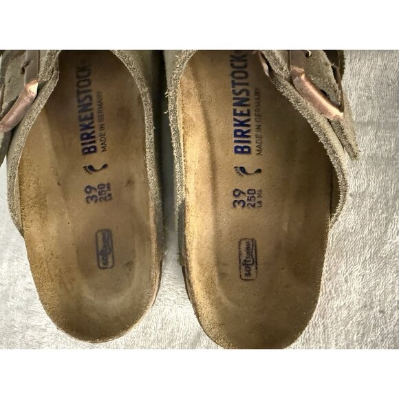 Birkenstock Arizona Suede Womens Sz 39 Taupe Sandals Ladies US 8 Men's US 6 - Picture 7 of 9